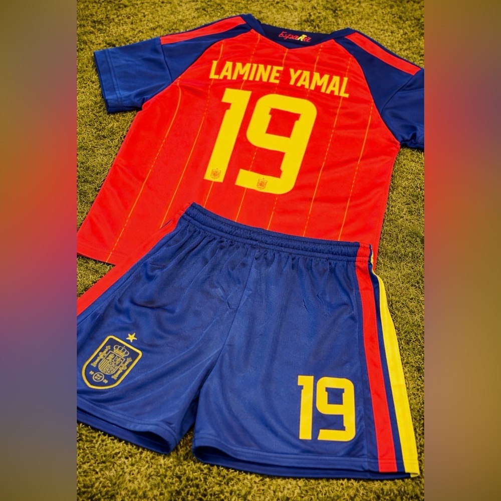 Spain Lamine Yamal Kids Soccer Jersey Set - Toddler Youth Size Ship Today